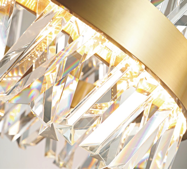 Современный декоративный подвесной светильник из нержавеющей стали с кристаллами (G8618-L1150)