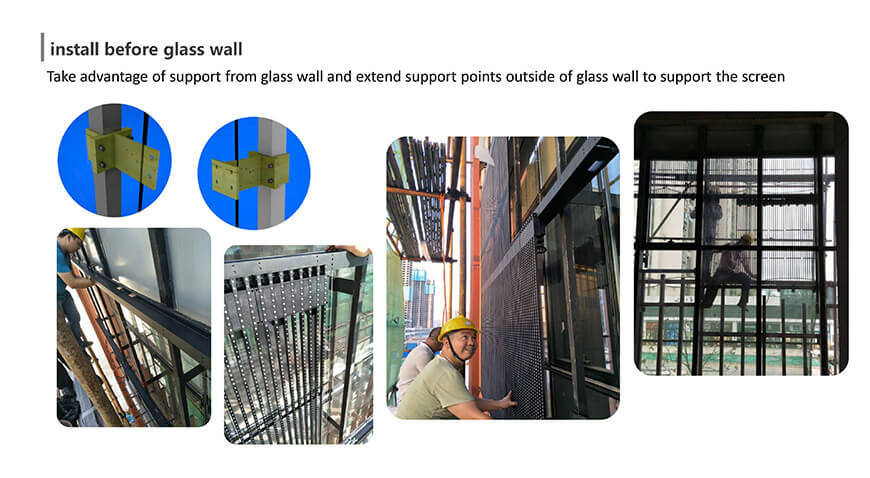 防水透明媒体门面LED窗帘