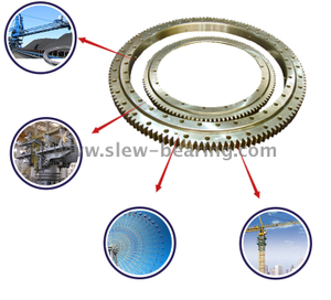 Rolamento de anel giratório de contato de quatro pontos de alta velocidade de rotação com engrenagem externa para máquinas rotativas