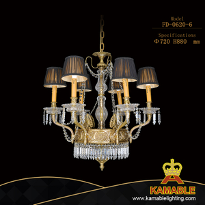 Лампа люстры Villa Calassical Antique Brystal с латунным покрытием (FD-0620-6)