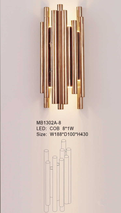 Подвесное освещение из розового золота в вестибюле отеля Modern Metal (MD1302B-54)