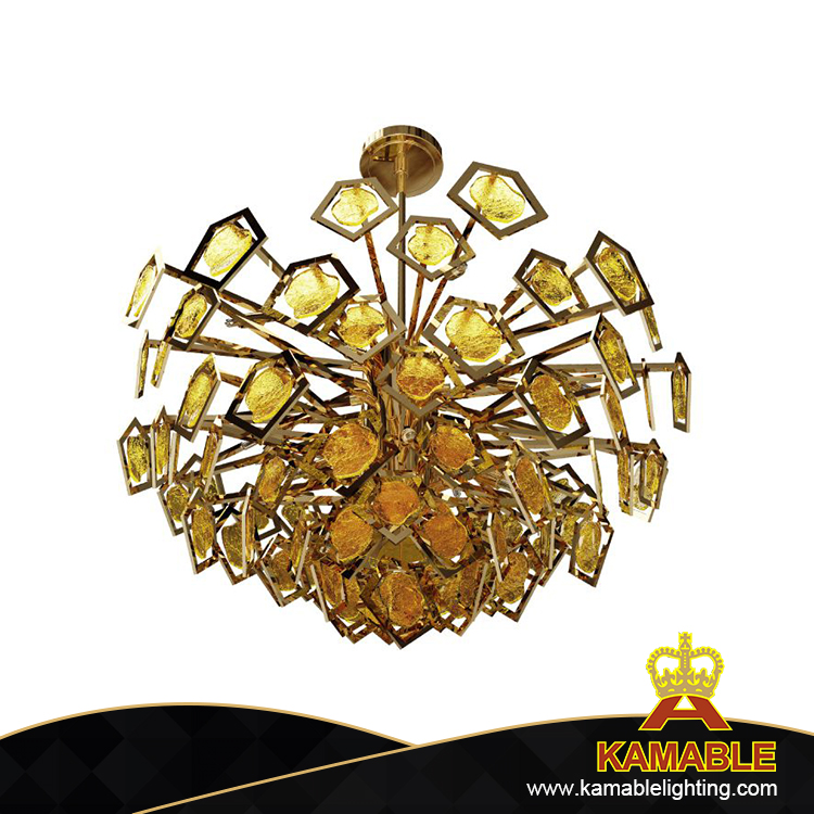 Элегантный современный желтый кристаллический подвесной светильник (KPL1805)