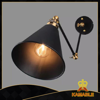 Металлический черный промышленный поворотный кронштейн настенного светильника настенного светильника (KABS5009) 