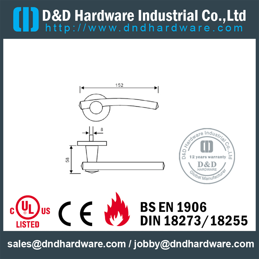 Stainless steel modern engkol solid tuas pintu pegangan untuk Pintu Komersial- DDSH107