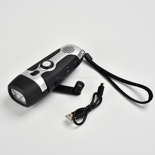 3LED Handcrank Flashlight with Radio