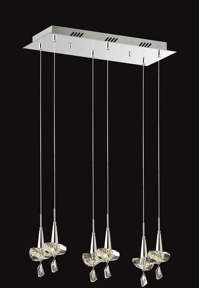 Декоративное современное внутреннее подвесное освещение из полированного хрома (P8101-5L) 