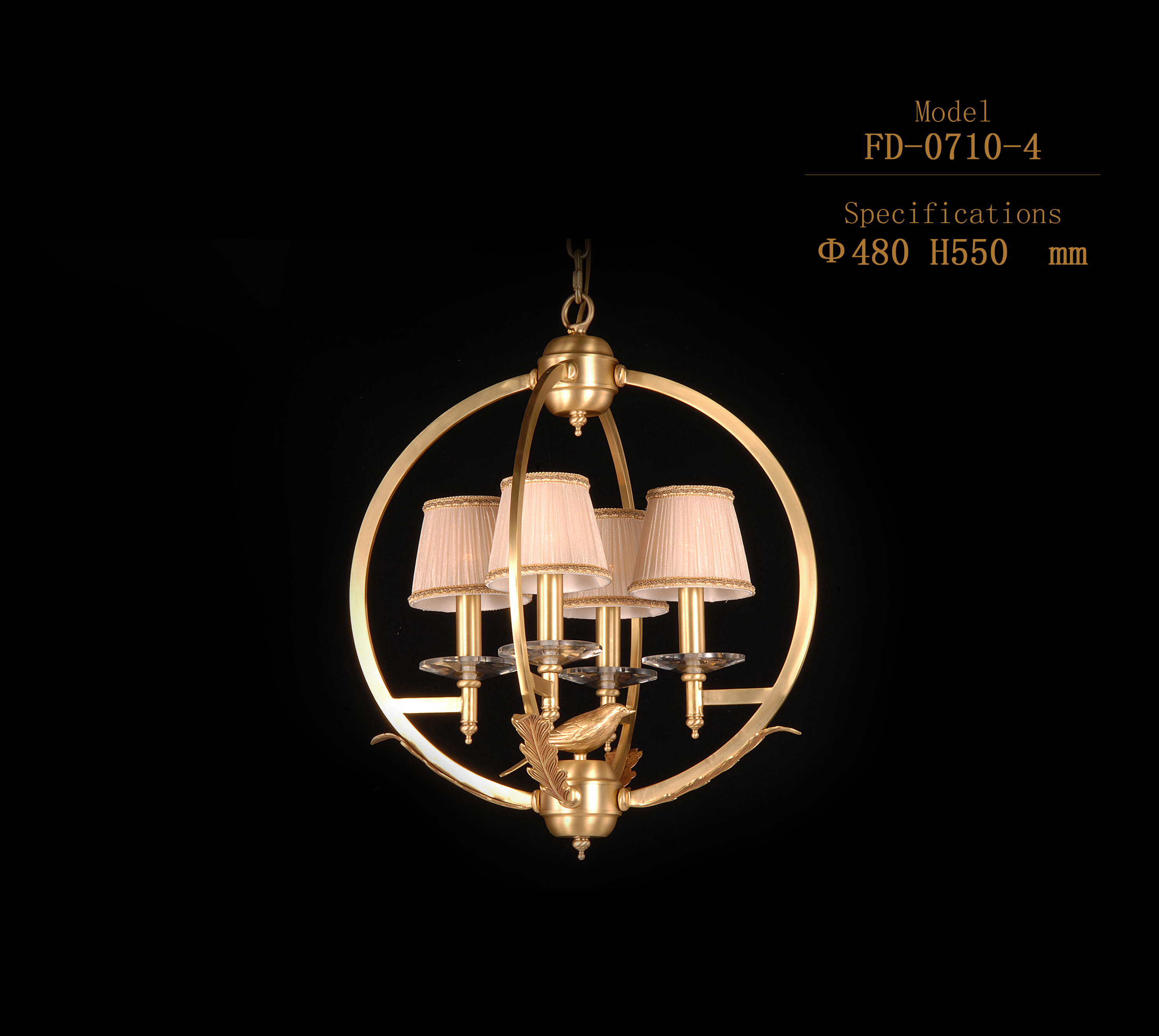 Подвесной светильник для украшения дома из классической латунной ткани (FD-0710-8)