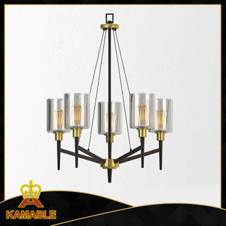 Подвесной светильник из современной прозрачной стеклянной декоративной стали для отелей (KA-AB005-B)