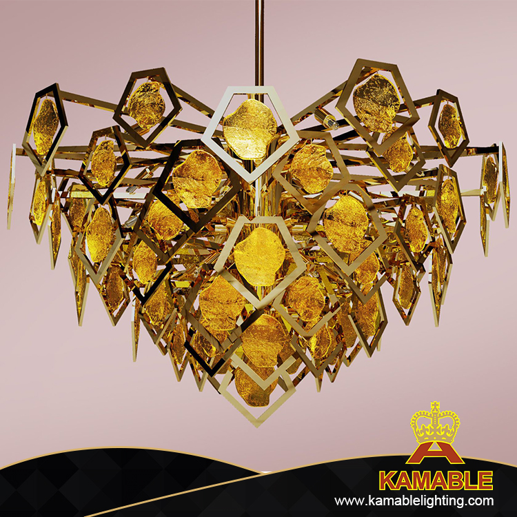 Элегантный современный желтый кристаллический подвесной светильник (KPL1805)
