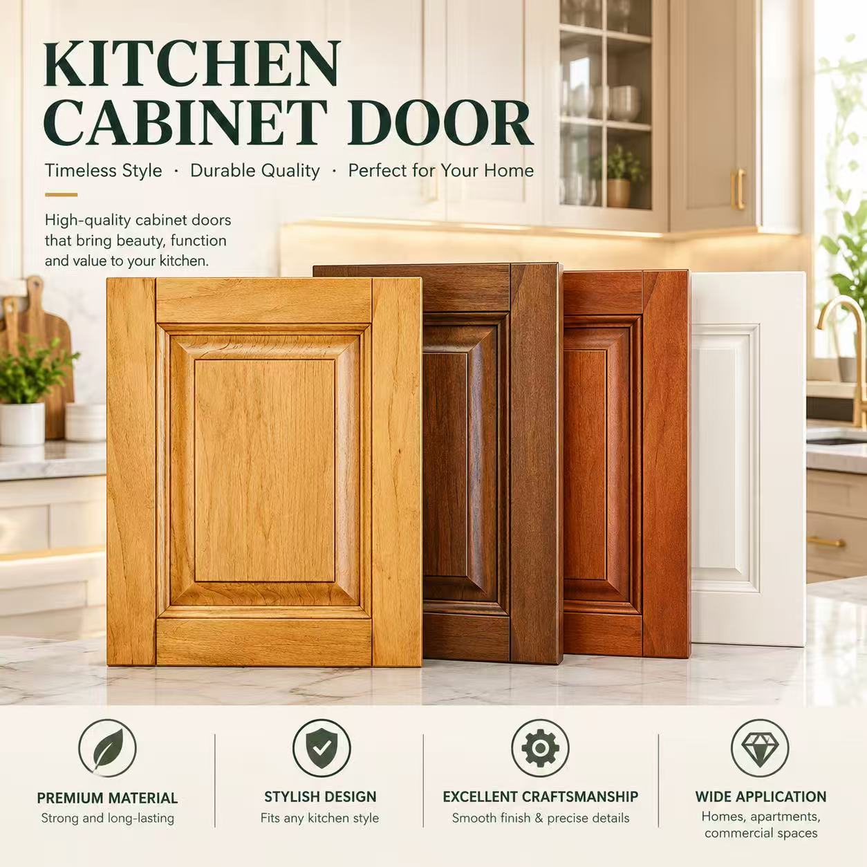 OEM Accessories Cabinet Kitchen Door Panel Frame Material Wood Grain Wood Color Doors