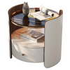 New Style High-End Bedside Table Saddle Leather Simple Modern Home Bedroom Cabinet Light Luxury Master Bedroom Hospital