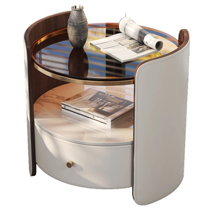 New Style High-End Bedside Table Saddle Leather Simple Modern Home Bedroom Cabinet Light Luxury Master Bedroom Hospital