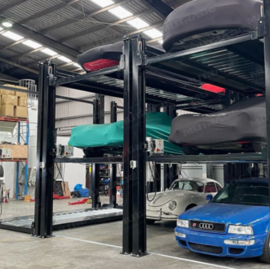 4 Post Car Parking Lift 6 Cars Storage Triple Car Stacker