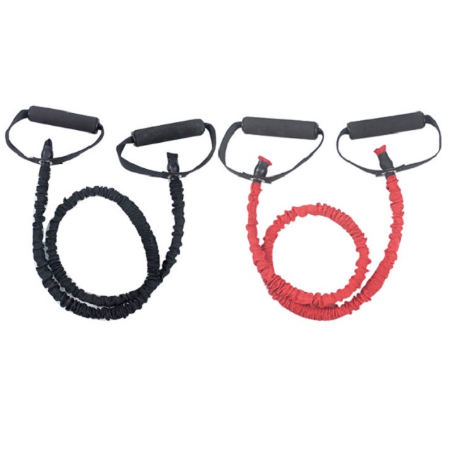 Resistance Tubes with Anti-Snap Protective Nylon Sleeves