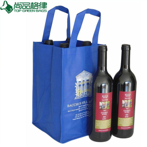 Wholesale Cheap Non Woven 4 Bottles Wine Bag (TP-WB072)