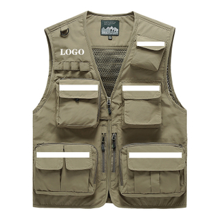 Multi-Pocket Breathable Mesh Tactical Fishing Hiking Safety Reflective Vest