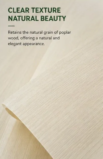 Eudr Fsc Certificate Bleached Natural Poplar Veneer White Poplar Wood Veneer