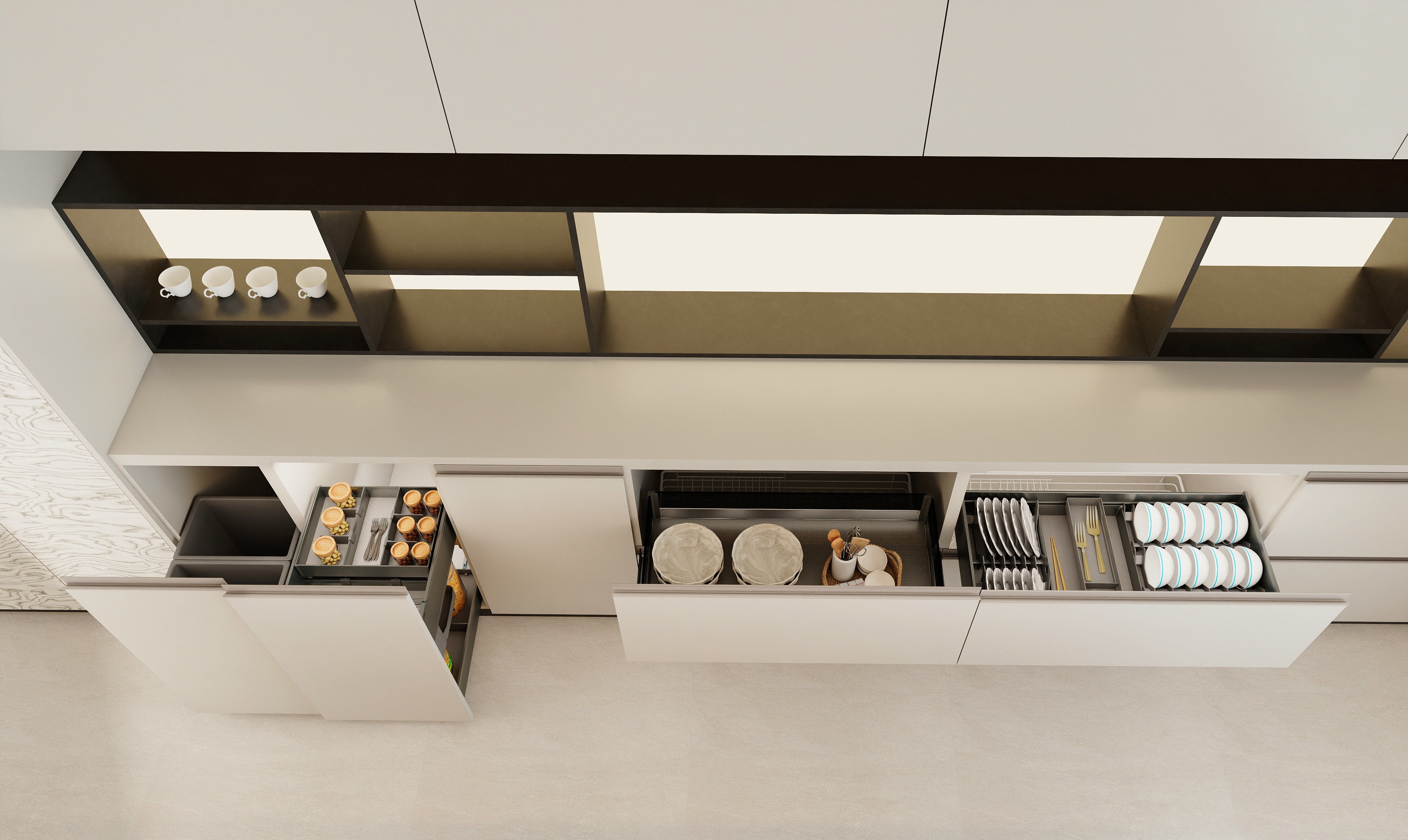 Modern Minimalist Solid Color Kitchen Cabinet for Contemporary Home