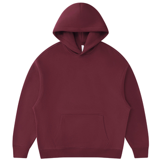 Fashion Unisex Oversized Maroon Fleece Pollover Hoodie