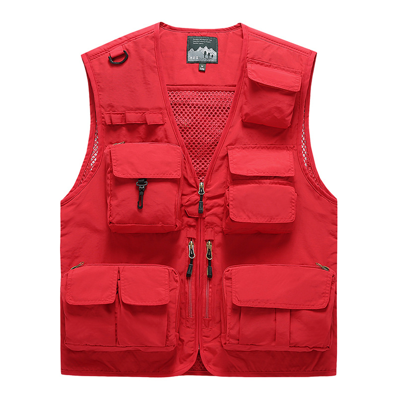 Multi-Pocket Breathable Mesh Tactical Fishing Hiking Safety Reflective Vest