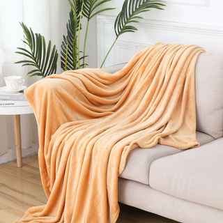 Wholesale soft Flannel Fleece Throw Blanket for Couch and Bed