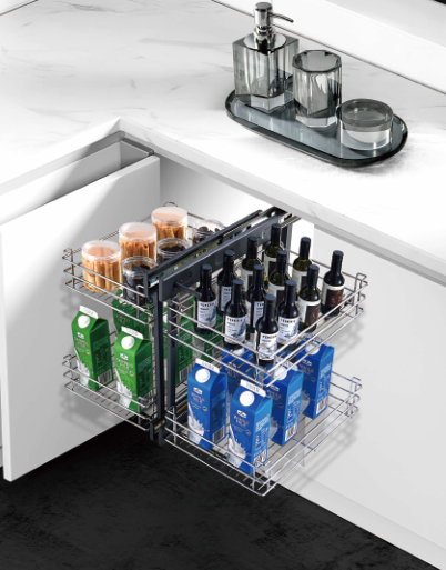 Magic Corner Pull out Swing Basket for Kitchen Corner Cabinet