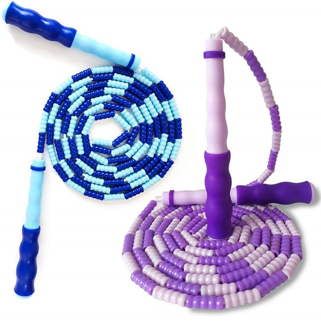 2021 Newest Green Hard Bead Jump Rope Cardio Long Handles Weighted Beaded Skipping Jump Rope