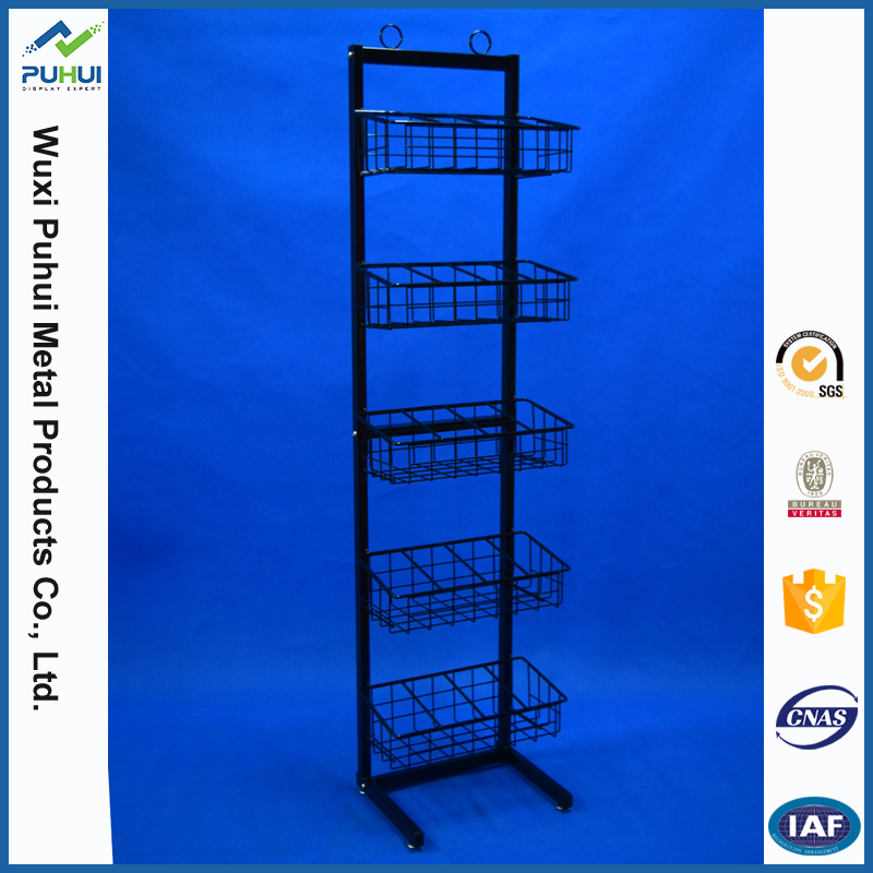 Stable Floor Standing Metal Glass Bottles Display Rack(PHY3030)