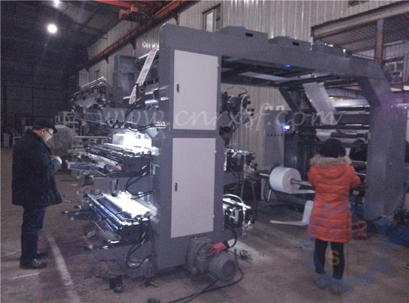 6 color flexographic printing press with UV