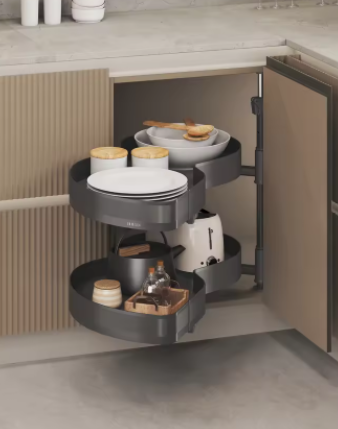 Kitchen Cabinet Swing Tray Corner Shelf Magic Corner Double Layers