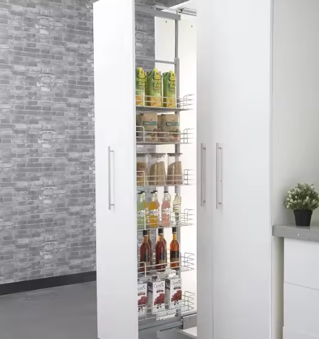Kitchen Accessories Tall Kitchen Chrome-Plated Iron Wire Pull out Basket