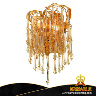 Роскошный золотой яркий стеклянный настенный светильник в прихожей отеля (KA315-2W)