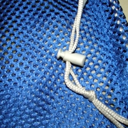 Yellow Blue Mesh Net Draw String Laundry Bag