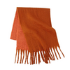 Soft Fuzzy Gradient Red Fringed Scarf - Warm Winter Scarf for Women & Men
