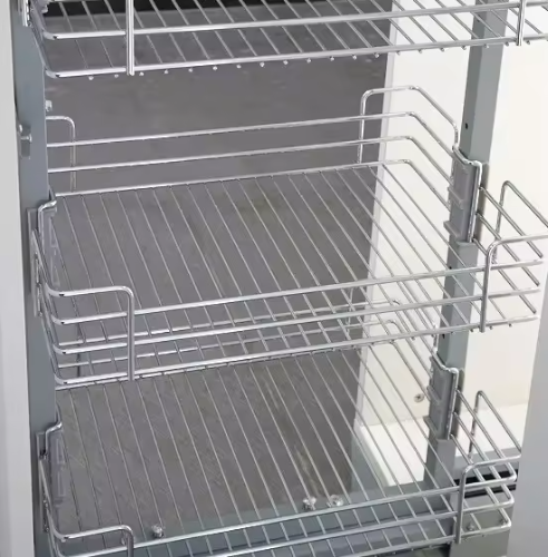 Kitchen Accessories Tall Kitchen Chrome-Plated Iron Wire Pull out Basket