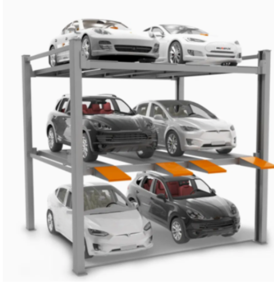 3 Levels Vehicle Parking Lift System Double Platform 6 Cars Stacker