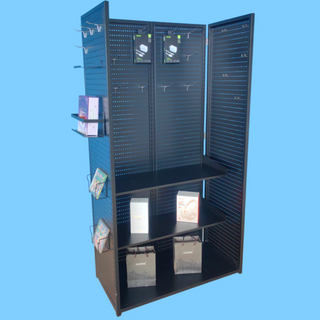 modular free combination folding steel pegboard display stand with accessories