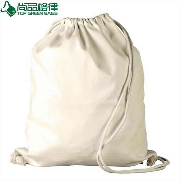 Natural White Cotton Canvas Drawstring Backpack (TP-dB183) - Buy White ...