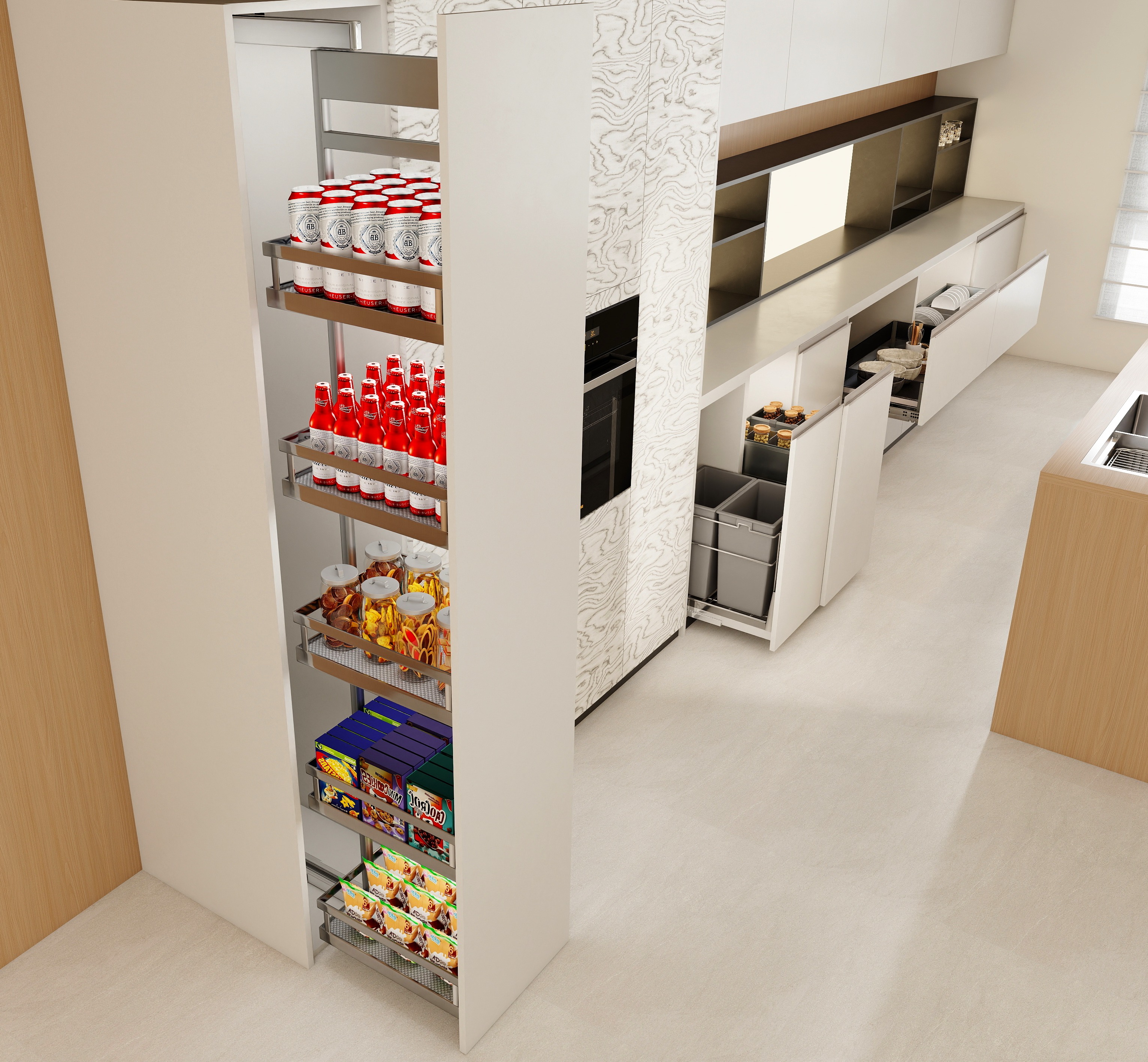 Modern Minimalist Solid Color Kitchen Cabinet for Contemporary Home