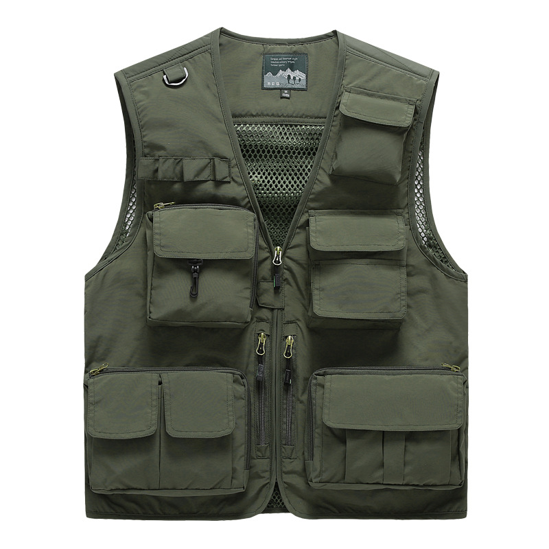 Multi-Pocket Breathable Mesh Tactical Fishing Hiking Safety Reflective Vest
