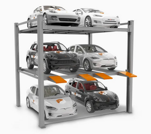 3 Levels Vehicle Parking Lift System Double Platform 6 Cars Stacker