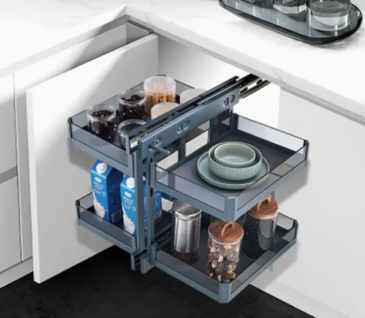 Magic Corner Pull out Swing Basket for Kitchen Corner Cabinet