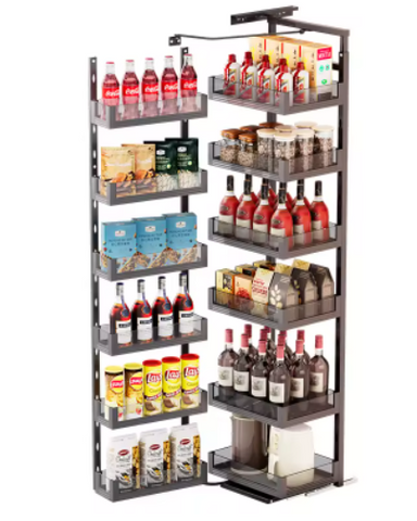 Space Saving Pantry Unit Basket Multi Tier Pull out Storage Rack