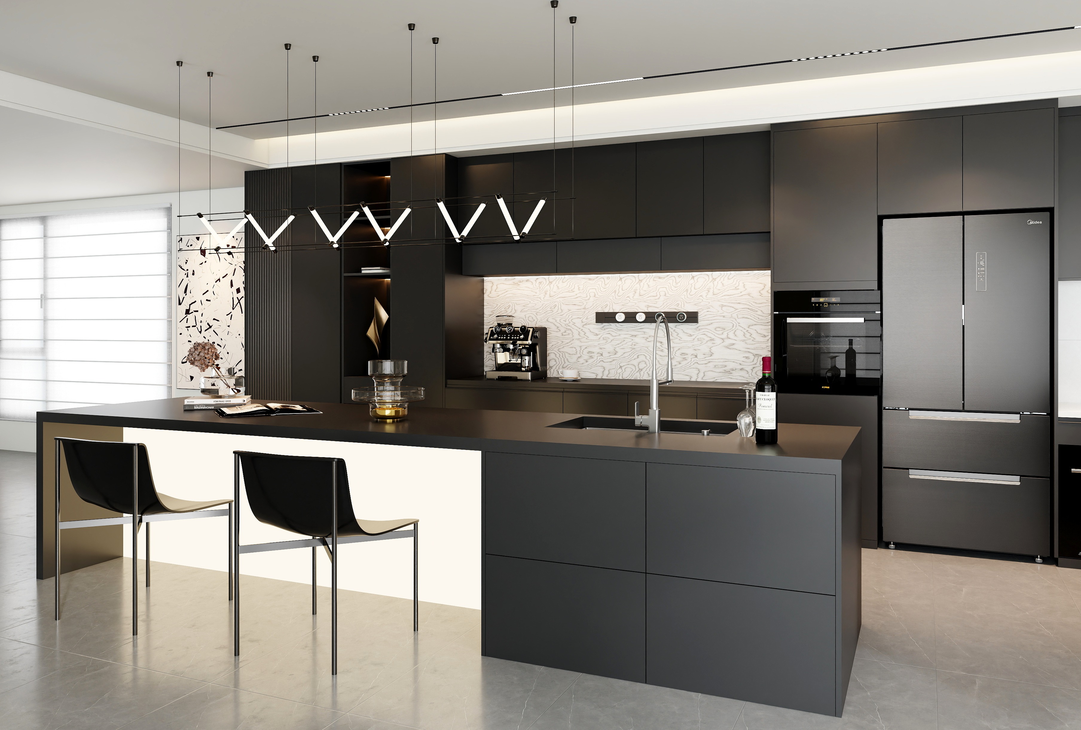 Fashion Style Wooden Home Furniture Color Design Complete Kitchen Cabinet