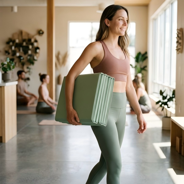 Portable 6-Fold TPE Yoga Mat - Lightweight Non-Slip Exercise Mat for Fitness, Gym, and Home Workouts