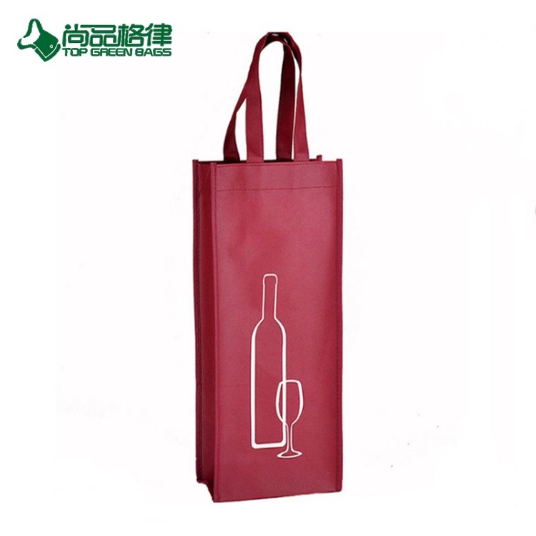 Customized Non Woven Single Bottle Bag Gift Wine Tote Bags (TPWB124) Buy Wine Tote Bags