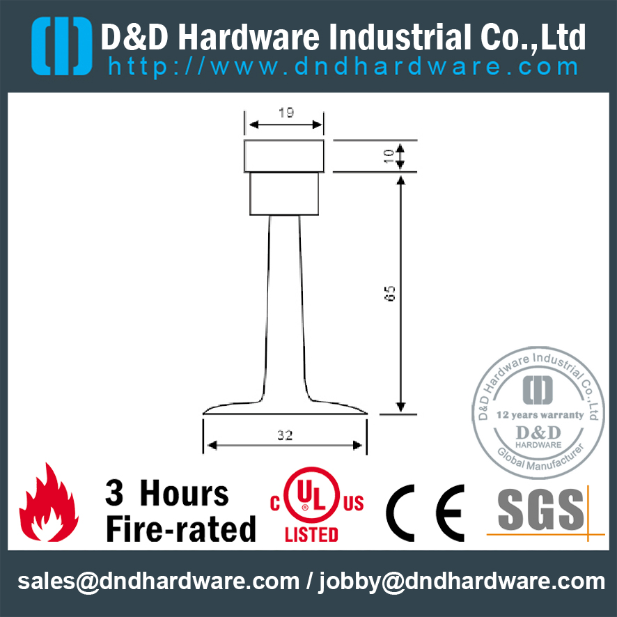 Tope de acero inoxidable en forma de seta con alta calidad para la puerta de entrada - DDDS086