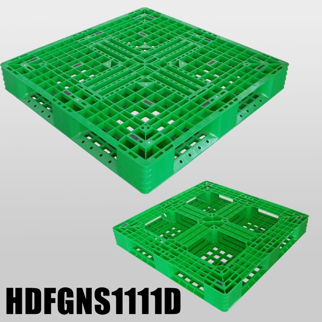  Palet de plástico de 1100*1100*150 mm con fondo perimetral completo y plataformas abiertas