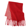 Soft Fuzzy Gradient Red Fringed Scarf - Warm Winter Scarf for Women & Men