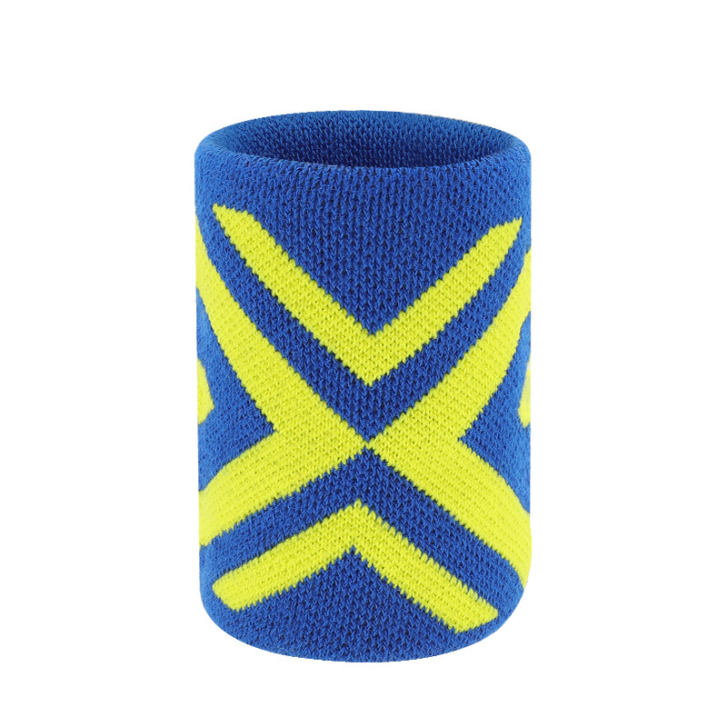 Purple & Yellow X-Pattern Sports Wristband for Athletic Support
